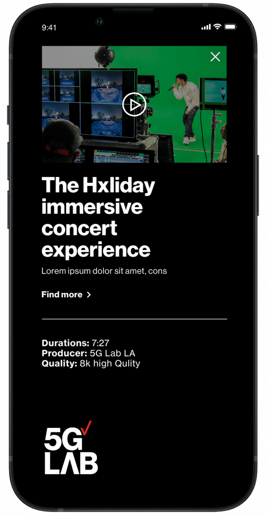 5G Lab app screen