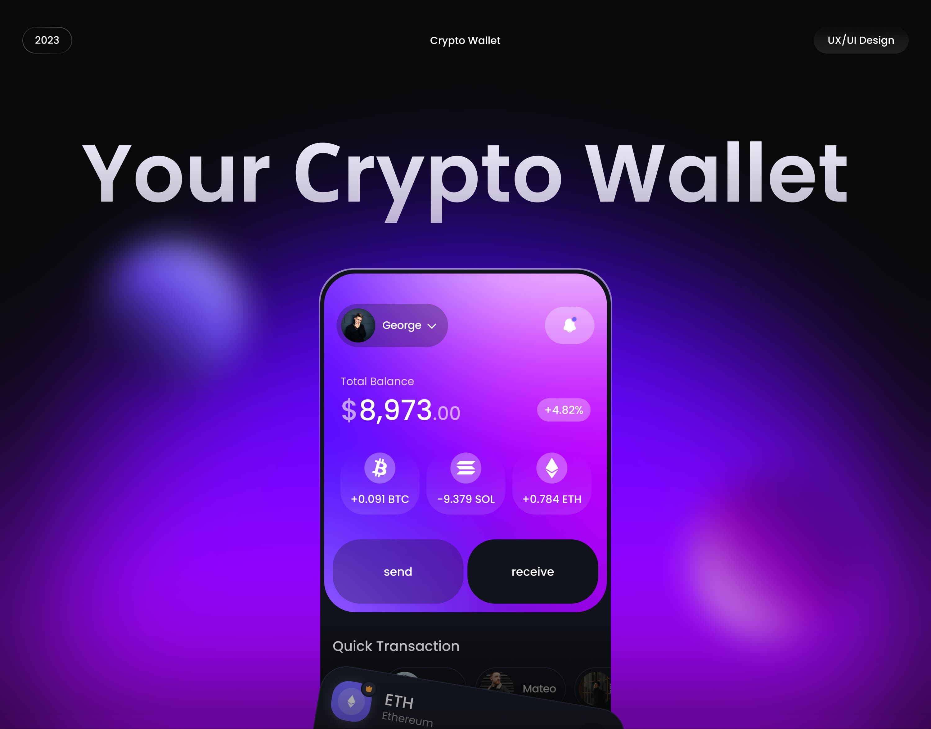 Crypto wallet interface detail