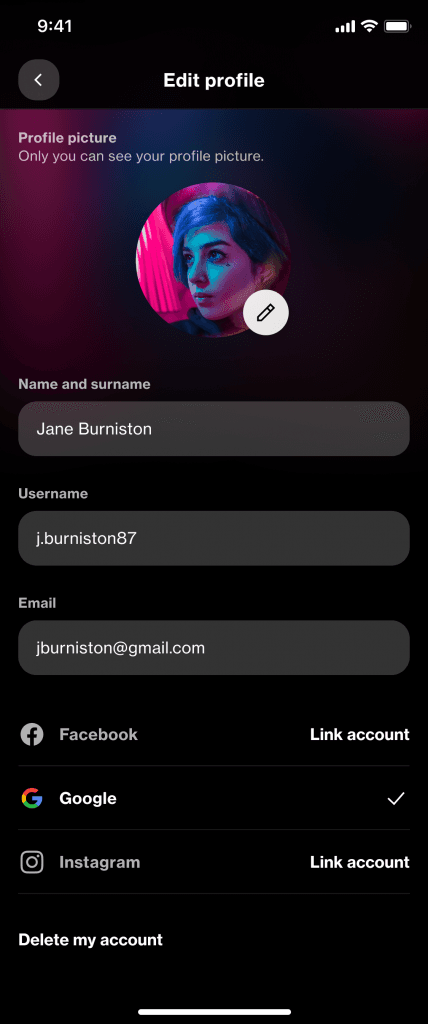The DC App profile editor