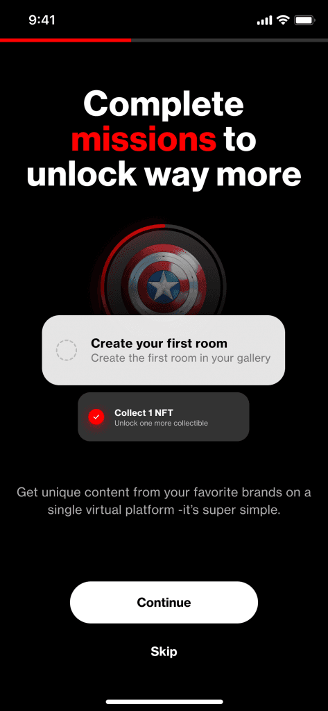 The DC App onboarding