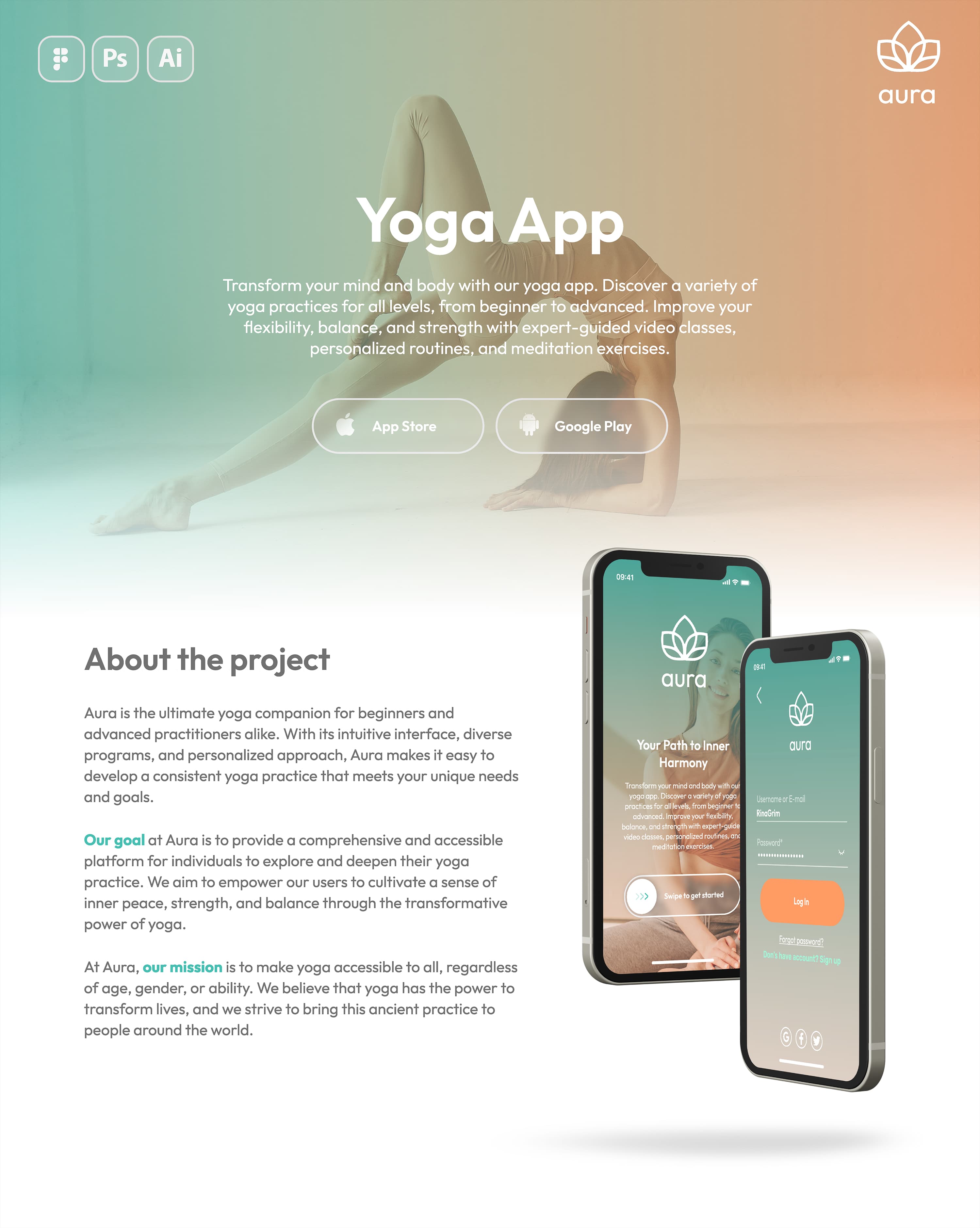 Yoga app interface
